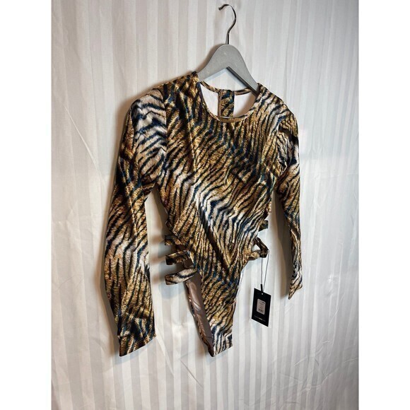 Animal Print Long Sleeve One Piece Swimsuit Size Small RefN07‎ - Picture 8 of 8